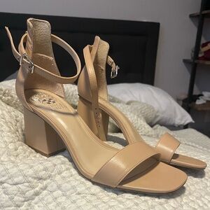 Nude Vince Camuto Block Heels
